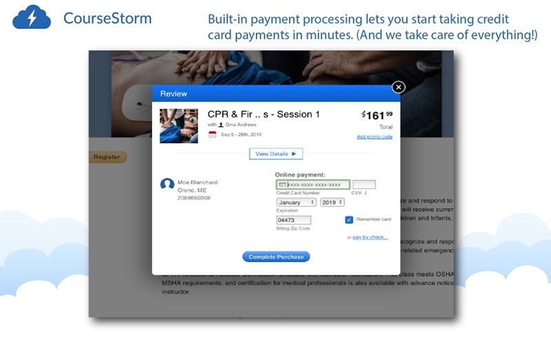 CourseStorm Built-in Payment Processing