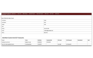CourtAlert User Profile