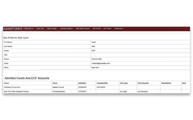 CourtAlert User Profile