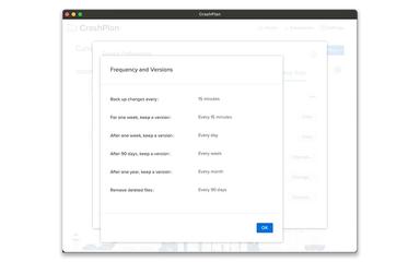 CrashPlan Frequency and Versions