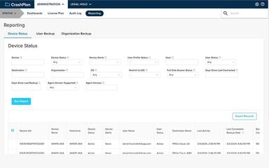 CrashPlan Device Status