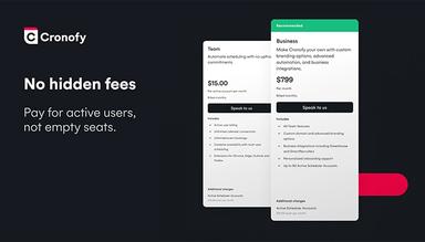 Cronofy Transparent Pricing Always
