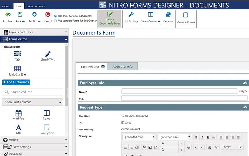 Crow Canyon NITRO Studio forms designer