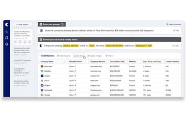 Crustdata Review Results And Modify Filters