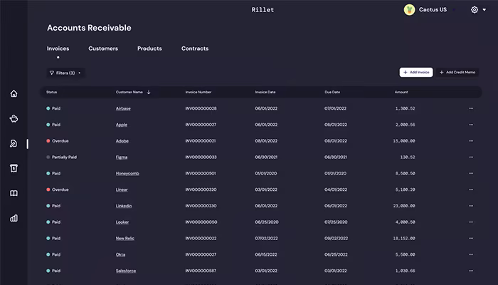 Rillet Software Darkmode