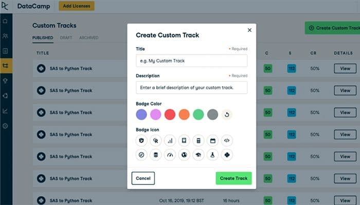 DataCamp Create Custom Learning Path