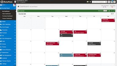 Data Note User Calendar for Task Management