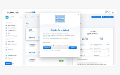 DeBounce list upload