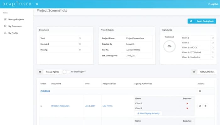 DealCloser Project Dashboard
