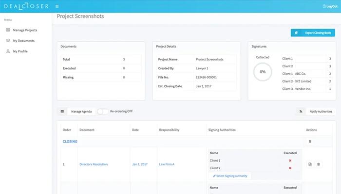 DealCloser Project Dashboard