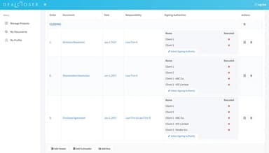 DealCloser Track Documents