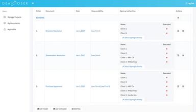 DealCloser Track Documents