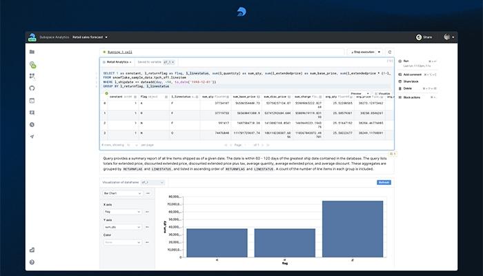 Deepnote Software Notebook running cell