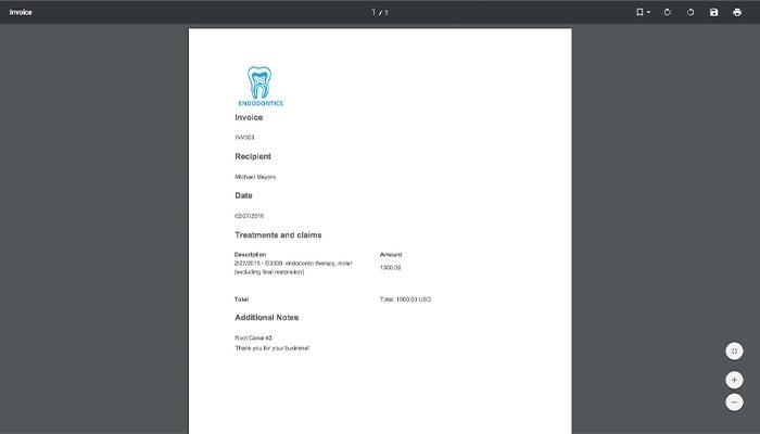 Dental EMR Invoice