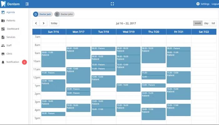 Dentem Agenda View