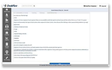 DeskFlex Social Distancing Policy