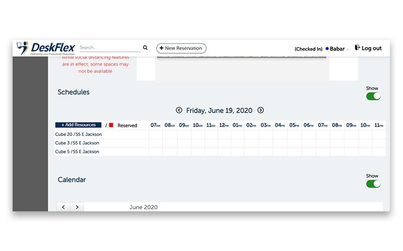 DeskFlex Calender Dashboard
