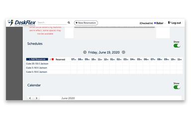 DeskFlex Calender Dashboard