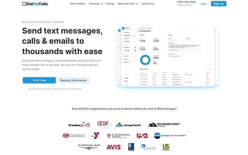 DialMyCalls Home Page