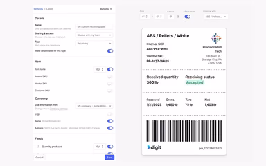Digit Custom Label Builder