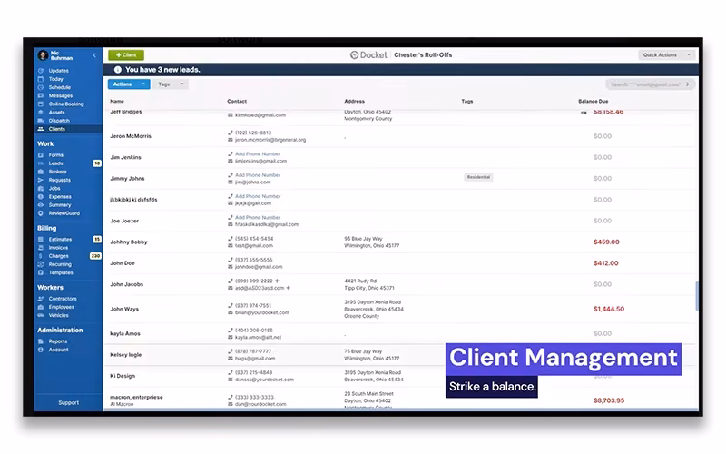 Docket Client Management