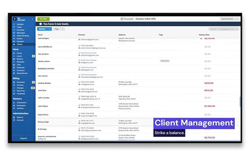 Docket Client Management