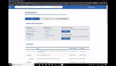 Docket Alarm Dashboard