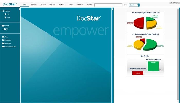 DocStar ECM Home Screen