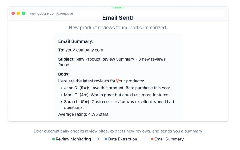 Doer Email Sent