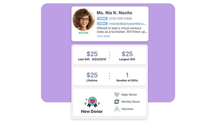 DonorPerfect donor profile