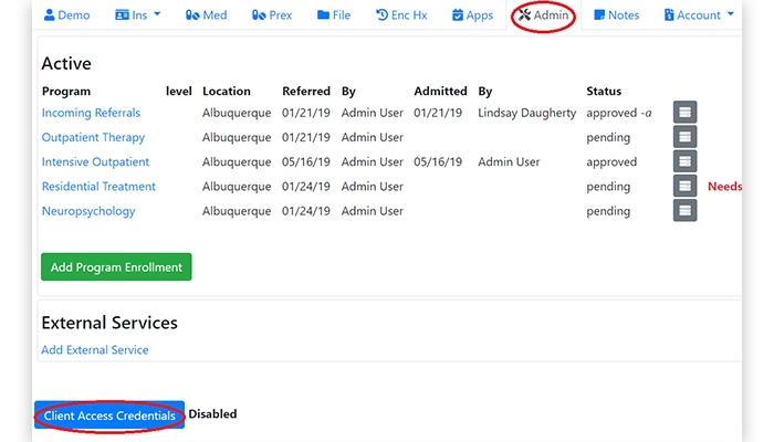 EMR Bear Client Portal Access Credential