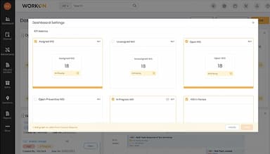 EZO CMMS Dashboard Widgets