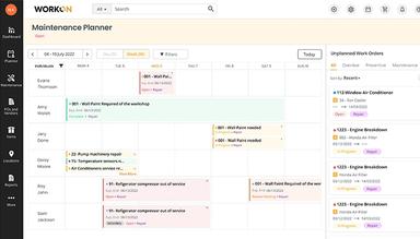 EZO CMMS Weekly Maintenance Planner