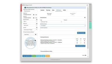 EZ Auto Scheduler view and edit existing and scheduled notifications from the appointment window