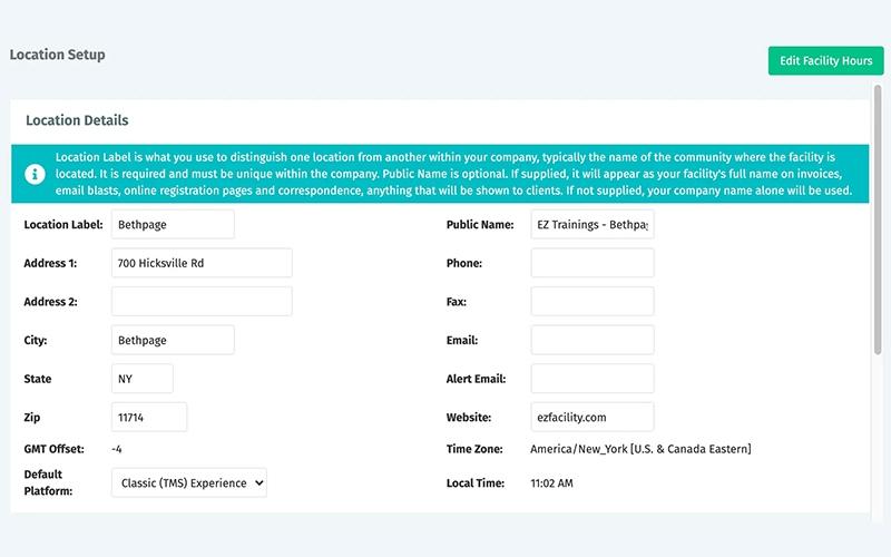 EZFacility Account Setup