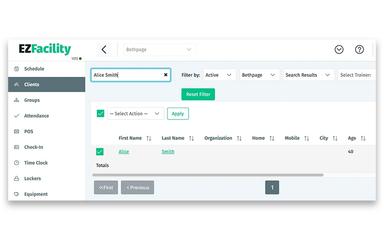 EZFacility Records Search
