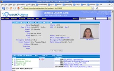 EMedicalNotes Edit Patient Info