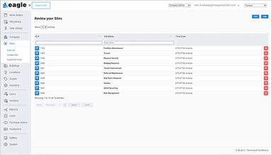 Eagle CMMS List of Sites