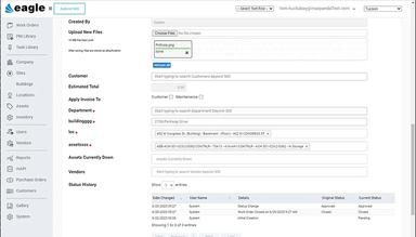 Eagle CMMS Work Order Creation