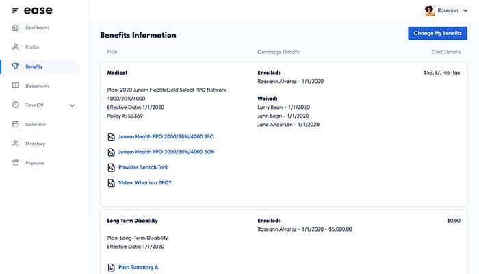 Ease employee benefits selection