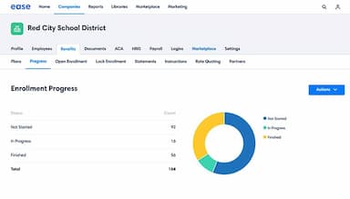 Ease enrolment progress dashboard