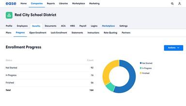 Ease enrolment progress dashboard