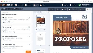 Easily and quickly build a professional proposal in ConGenius that will help you sell more jobs