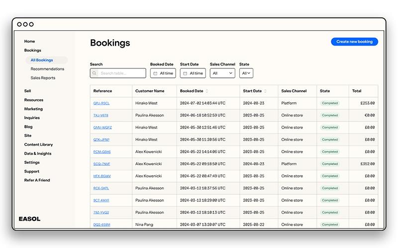 Easol Bookings