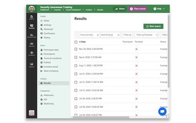 Easy LMS Analyze Results