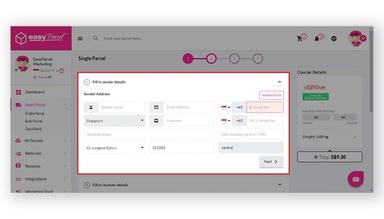 Easyparcel Adding Sender Details