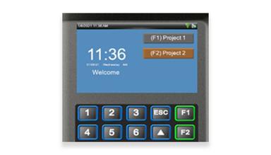 Easy Time Clock View of the Project Options on Our Biometric Readers