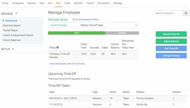 Employee Navigator Time-Off Dashboard