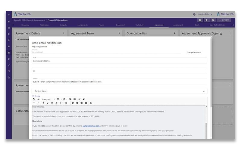 Enquire Email notifications