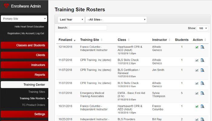 Enrollware managing rosters